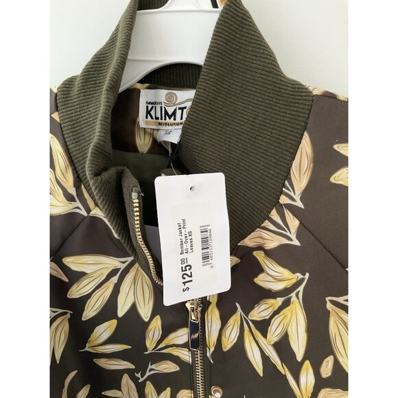 Immersive Klimt Gustav Klimt Leaves Painting Jacket Gift for Art Lover Bomber - Picture 5 of 10